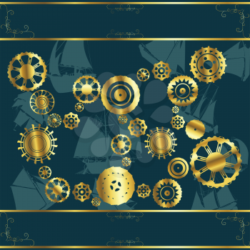 Royalty Free Clipart Image of a Cogwheel Background