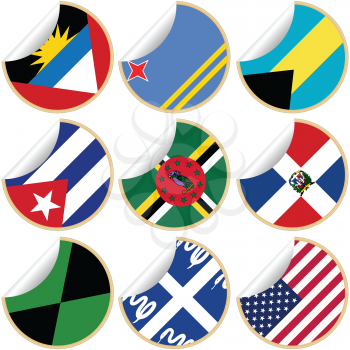 Royalty Free Clipart Image of Flag Buttons for Western Countries