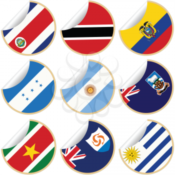 Royalty Free Clipart Image of a Collection of Flags From Western Countries