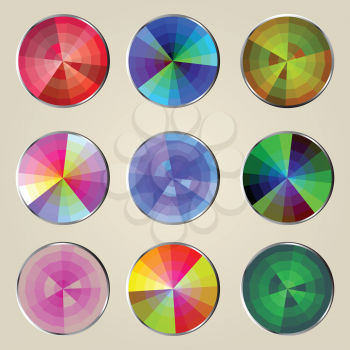 Royalty Free Clipart Image of Colour Swatch Wheels