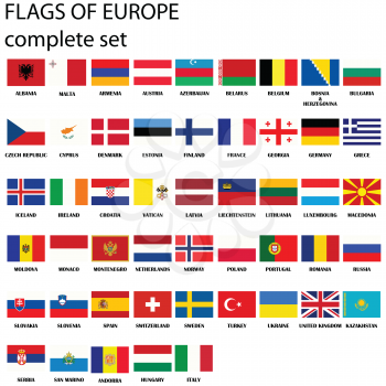 Royalty Free Clipart Image of Flags of Europe