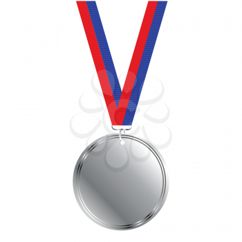 Royalty Free Clipart Image of a Silver Medal