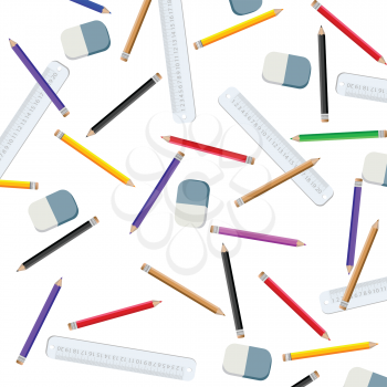 Royalty Free Clipart Image of a Set of School Supplies