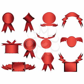 Royalty Free Clipart Image of a Set of Stickers, Badges and Frames