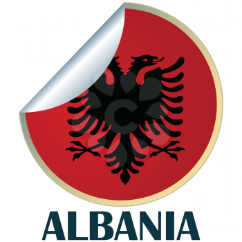 Royalty Free Clipart Image for a Flag Sticker of Albania
