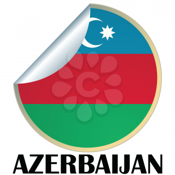 Royalty Free Clipart Image of a Sticker For Azerbaijan