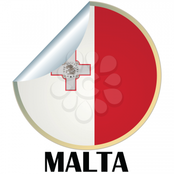 Royalty Free Clipart Image of a Sticker for Malta