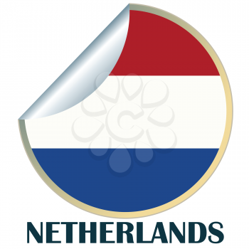Royalty Free Clipart Image of a Sticker For the Netherlands