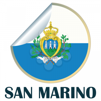 Royalty Free Clipart Image of a Sticker for San Marino