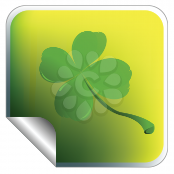 Royalty Free Clipart Image of a Sticker for a Four-Leaf Clover