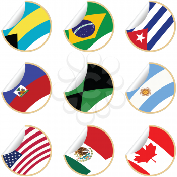 Royalty Free Clipart Image of Flag Stickers
