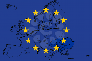 Royalty Free Clipart Image of a Stylized Flag of the European Union