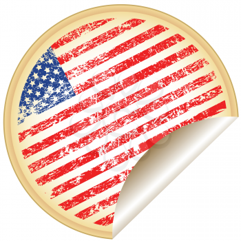 Royalty Free Clipart Image of a United States of America Flag Sticker