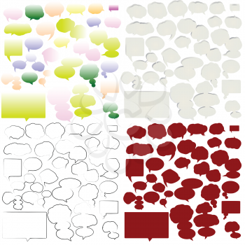 Royalty Free Clipart Image of a Variety of Empty Speech Bubbles