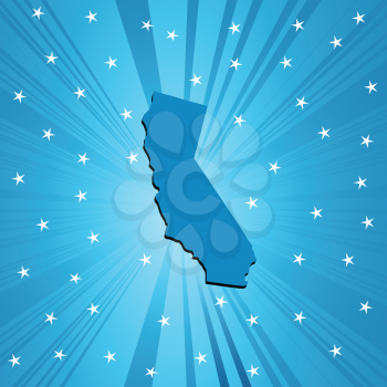 Blue California map, abstract background for your design