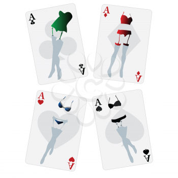 Fancy playing cards with womne lingerie