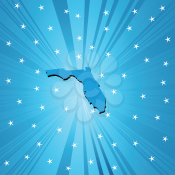 Blue  Florida  map, abstract background for your design