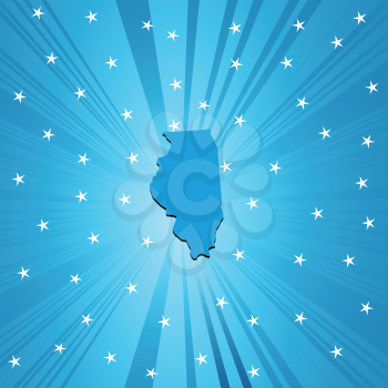 Blue  Illinois map, abstract background for your design