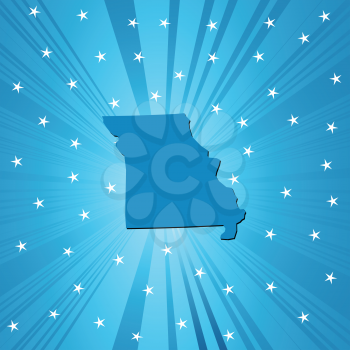 Blue Missouri  map, abstract background for your design