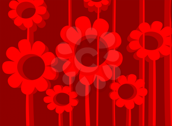 Abstract red floral background