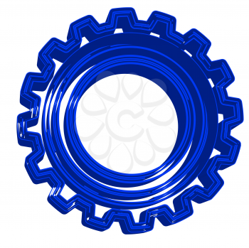 Abstract gear icon, isolated object over white background