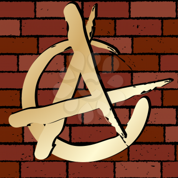 Anarchy sign on a brick wall