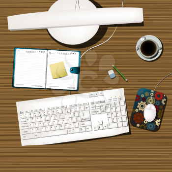 Overview of a working desk