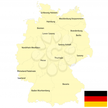 Detailed map of Germany with districts and borders