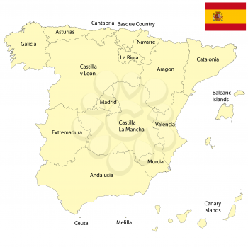 Detailed map of Spain