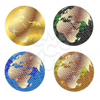 Disco globes set over white  background
