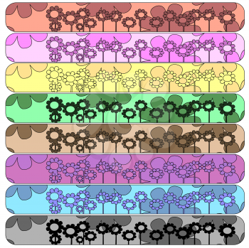 Floral banners for web, standard size