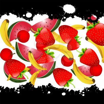 Background illustration with fruits