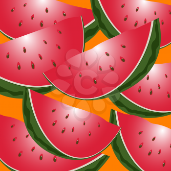 Seamless watermelon slices background