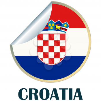 Sticker with flag of Croatia