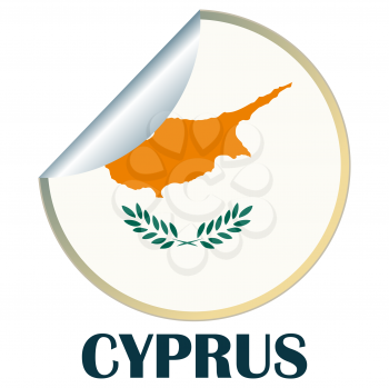 Sticker with flag of Cyprus