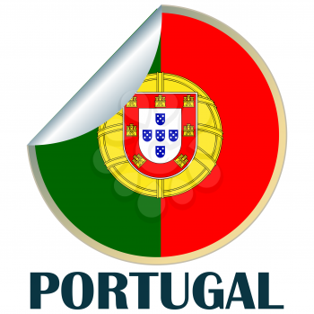Sticker with flag of Portugalia