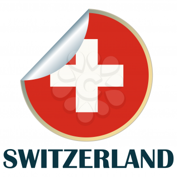 Sticker with flag of Switzerland