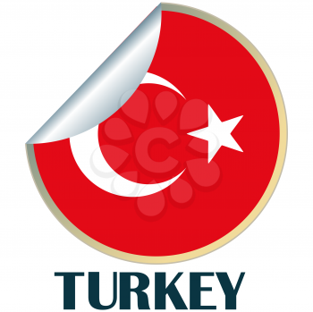 Sticker with flag of Turkey