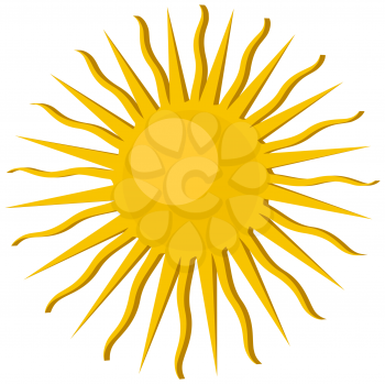 Sun icon, isolated object over white background
