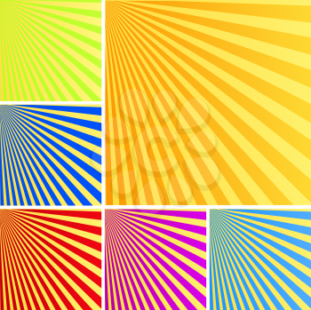 Sun rays background in colors