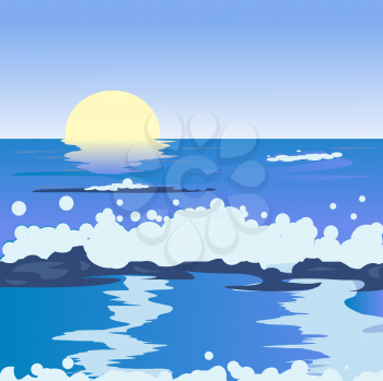 Ocean landscape illustration