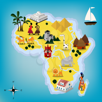 Childlike design of Africa continent