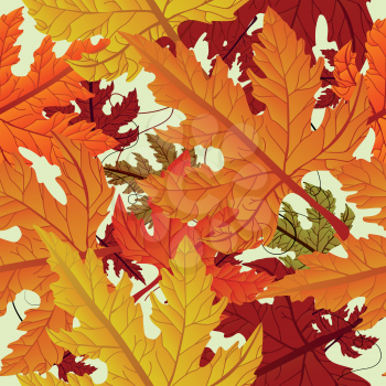 Autumn background, seamless tile with maple leaves. Abstract background, easy to edit, copy paste.