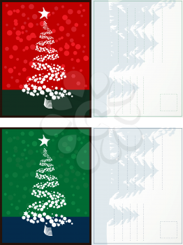 Christmas postcards set in colors with room for text