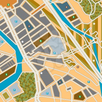 Street map of a city, generic pattern