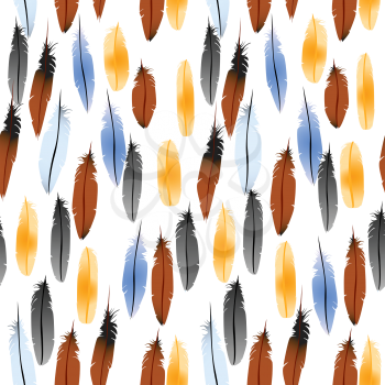 Feathers pattern background, seamless tile