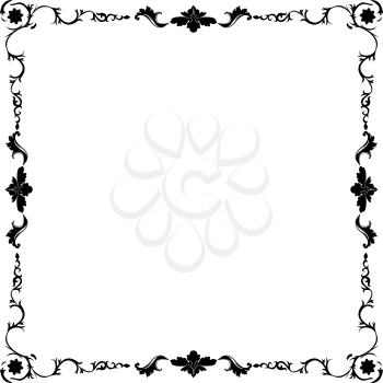 art nouveau black and white floral frame