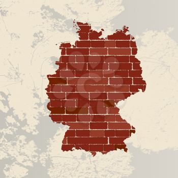 Germany map on a brick wall