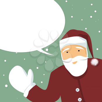 Santa Claus with speech bubble, winter card