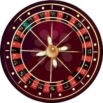 Grunge roulette wheel over white background